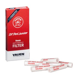 VAUEN Dr. Perl Aktivkohle-Filter Pfeife 9mm Filter System Qualität Pfeifenfilter JUNIOR Box (10 Filter)