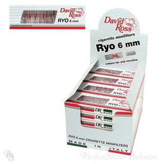 David Ross 6mm RYO Zigaretten-Mikrofilter Auswahl 1-5x Display (240-1200 Filter) 1x Box / 240 Filter (24x 10er Packung)