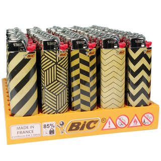 BIC MAXI Feuerzeug BLACK & GOLD Limited Edition J26 Limitierte Sonderedition 50 Feuerzeuge