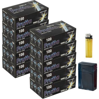 Click Zigarettenhülsen Filterhülsen Klick Hülsen Aromakapsel SET Box Feuerzeug Vanilla 20x 100er Box (2000 Hülsen)